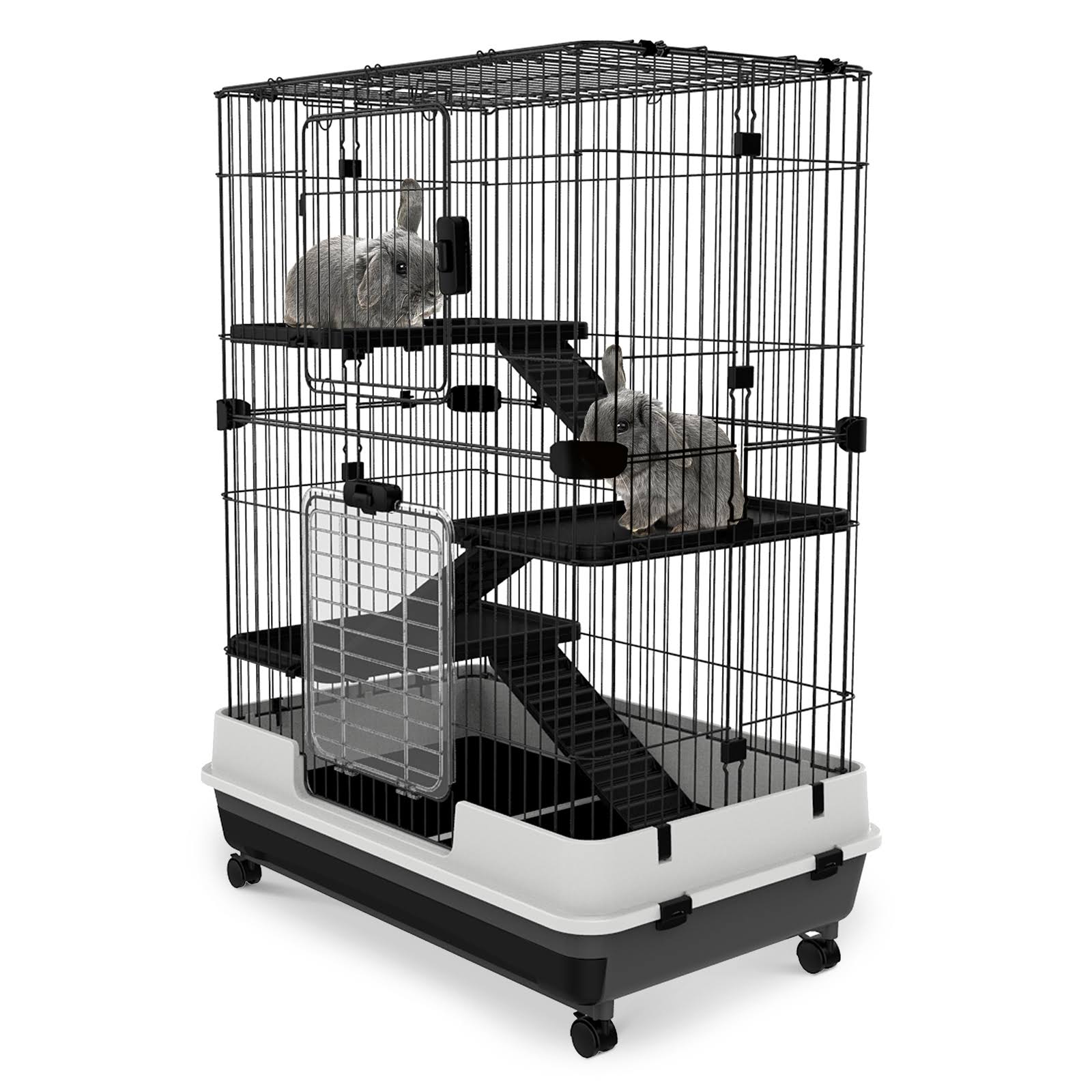 Metal 4-level Rabbit Cage Indoor Small Animal Hutch H66959