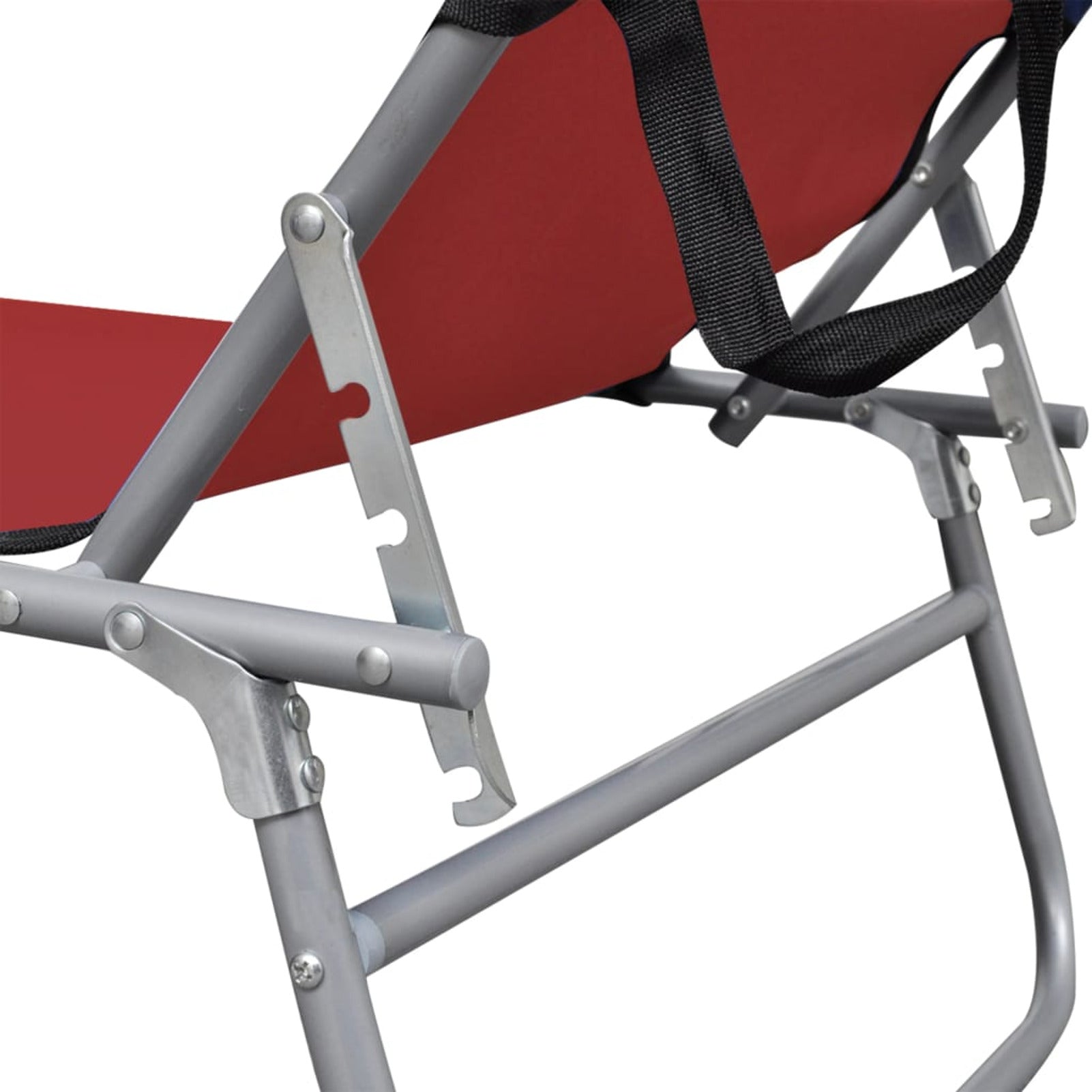 Red Aluminum Adjustable Chaise Chair with Canopy K68798