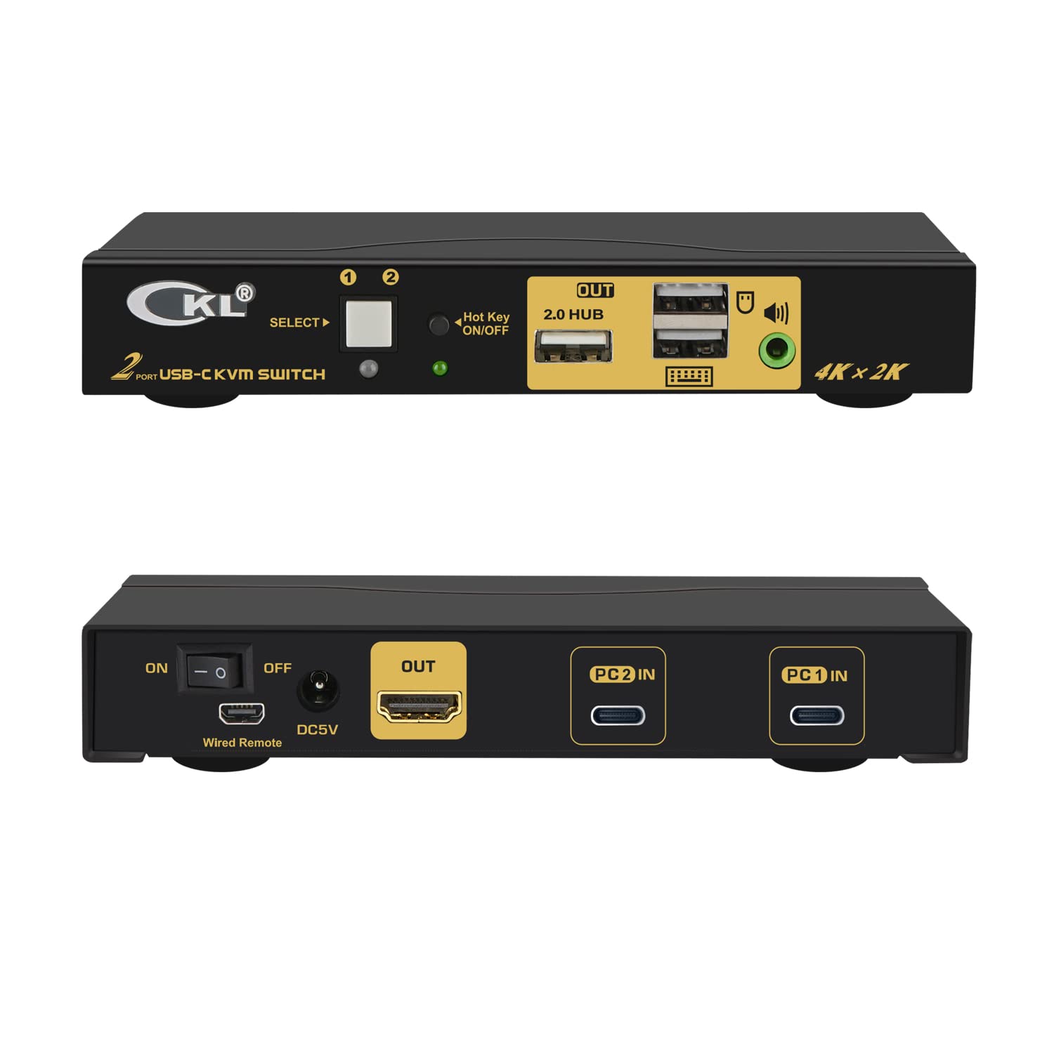2 Port KVM Switch Dual Monitor HDMI 4K 60Hz with Cables Q262