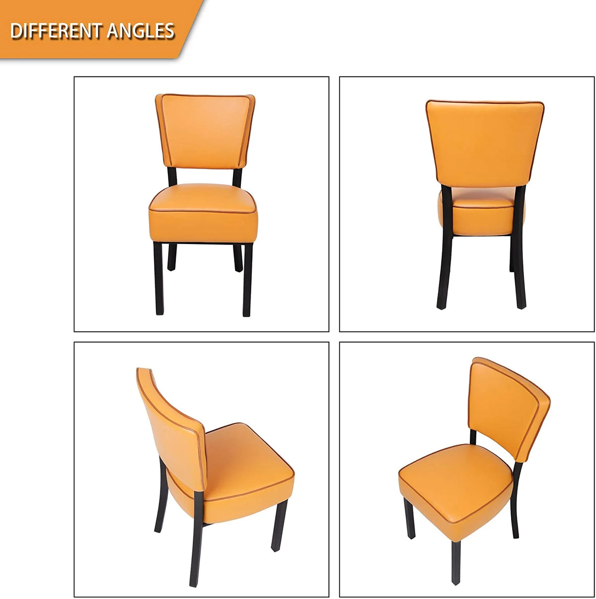 Orange Leather Side Chair Set of 2 O532477