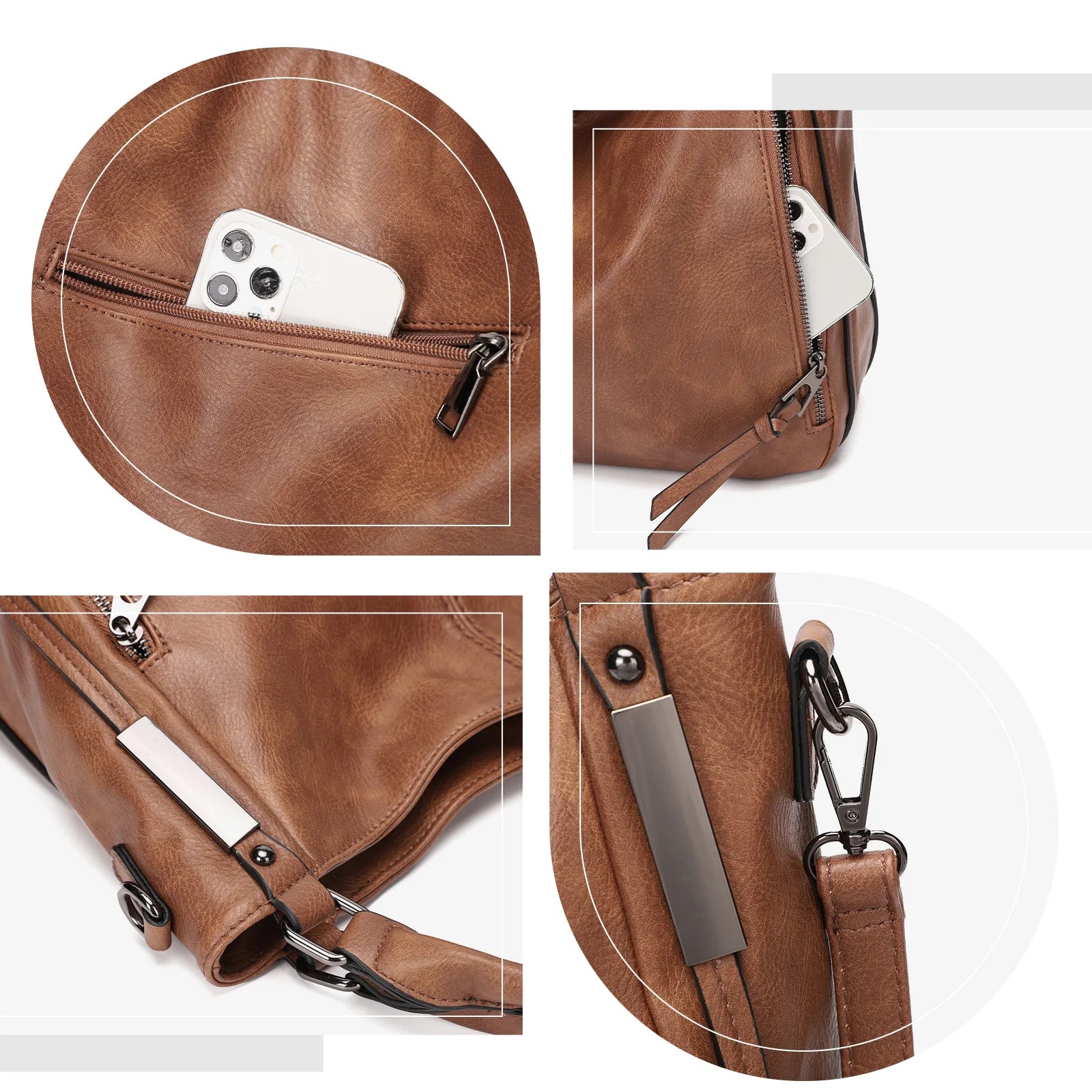 Large PU Leather Handbags Crossbody Hobo Tote Bags P12891