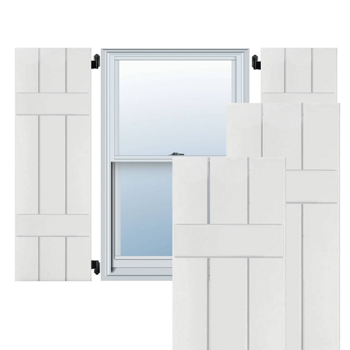 Primed Western Red Cedar Board and Batten Shutters Pair V251851