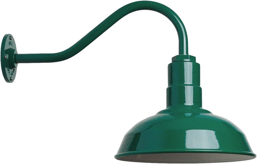 Matte Black Gooseneck Barn Light with Brass Interior K2764