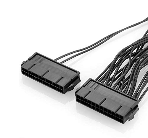 24 Pin PSU Power Supply Extension Cable Splitter Adapter Kit Black U132