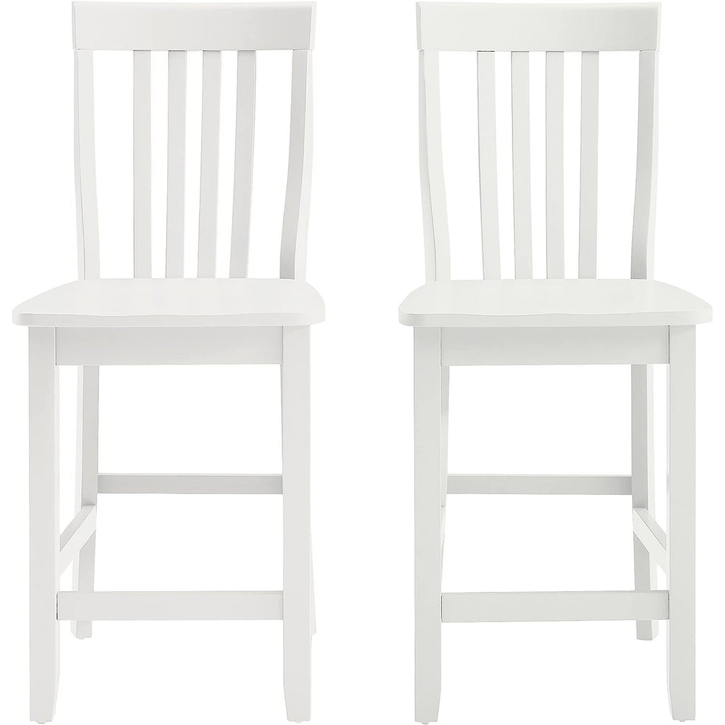 White Wooden Counter Stool Set of 2 R48167