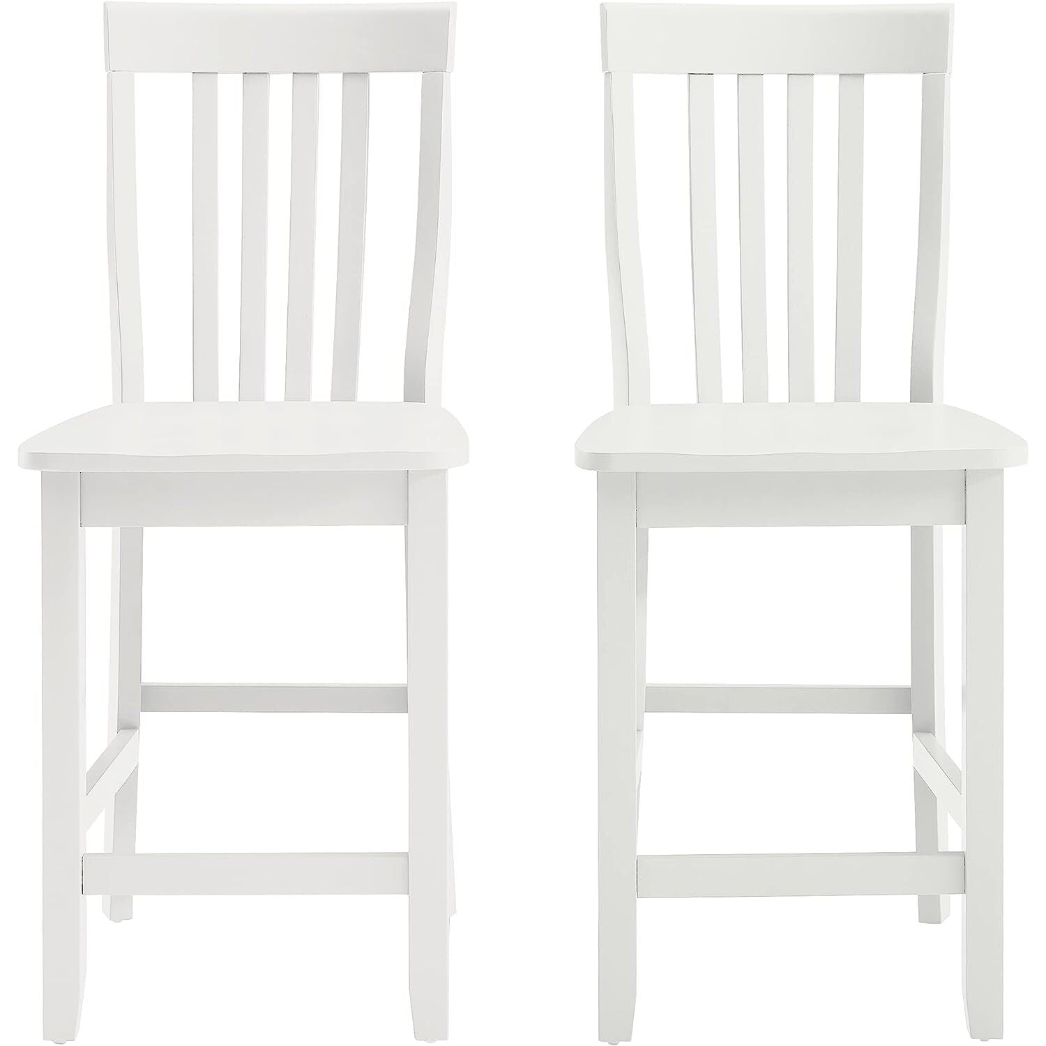 White Wooden Counter Stool Set of 2 R48167