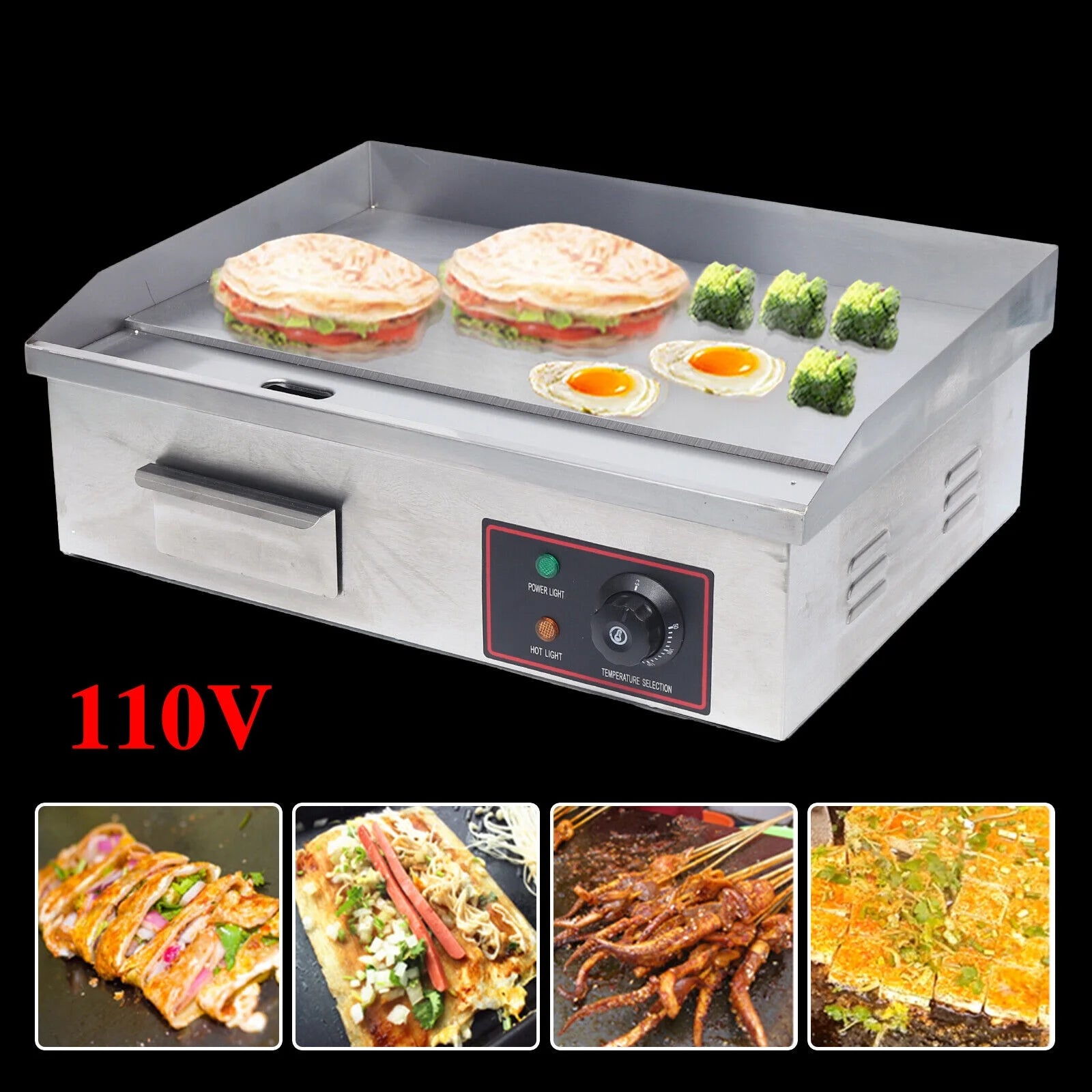 1600W Commercial Electric Griddle Stainless Steel X278711