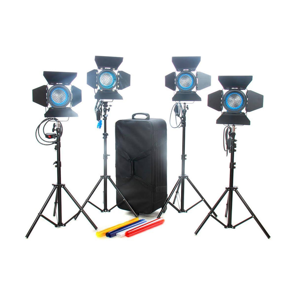 4 x 650W Fresnel Tungsten Continuous Video Lights T287