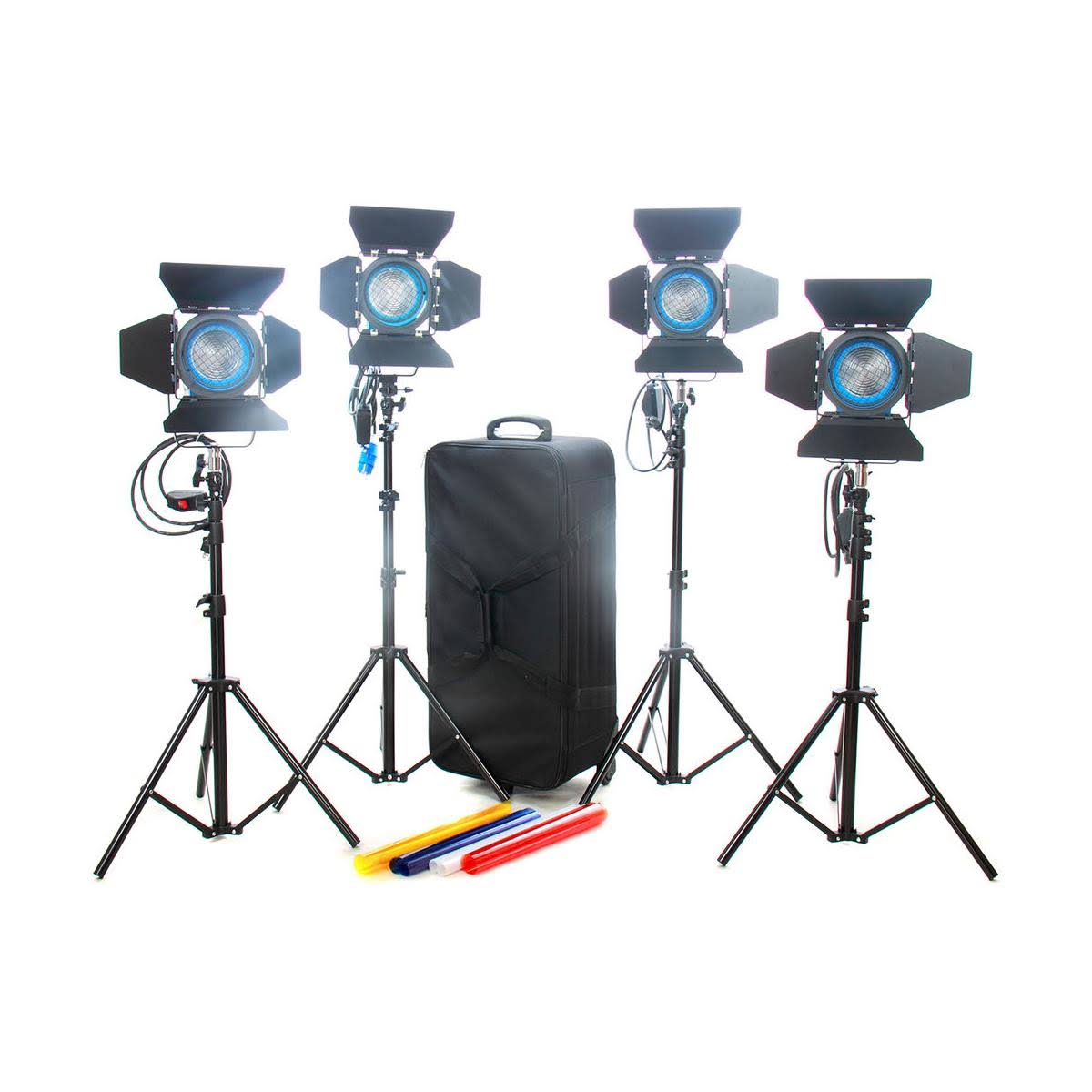 4 x 650W Fresnel Tungsten Continuous Video Lights T287