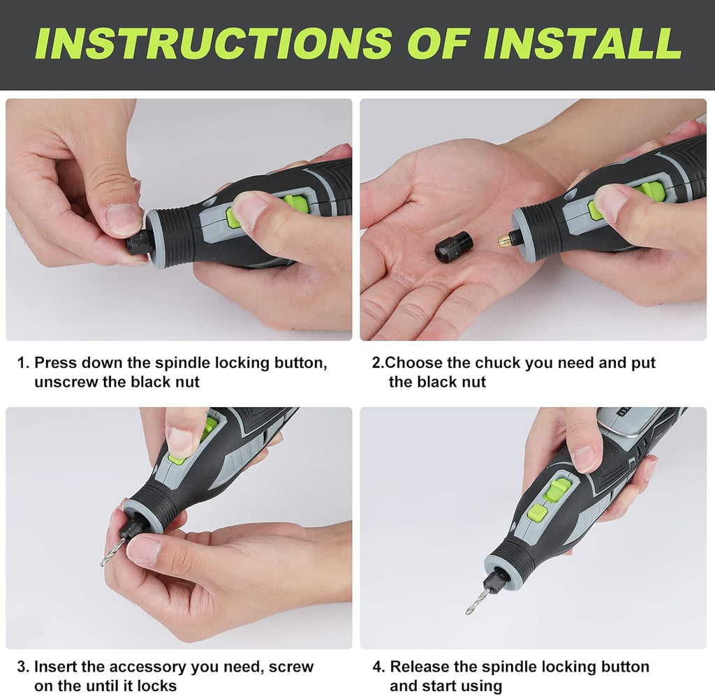 12V Cordless Rotary Tool Kit, 114 Accessories, Pack of 2 H8380