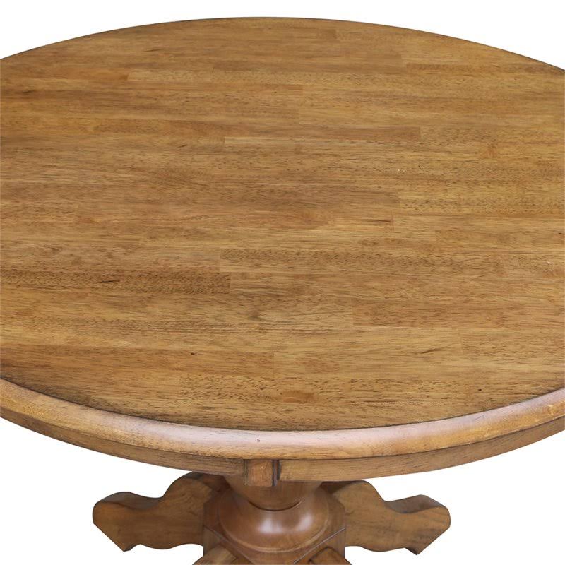 36x22 Round Pedestal Dining Table in Pecan X221049