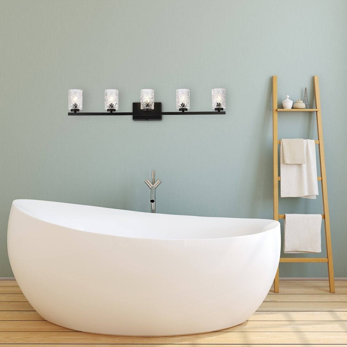 5 Light Bath Sconce with Clear Shade Q6469