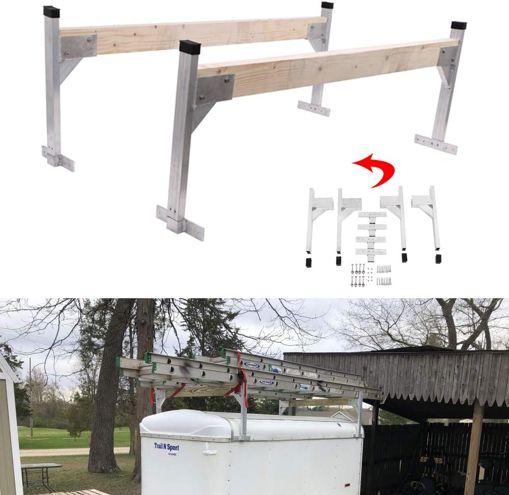 Adjustable Aluminum Roof Ladder Rack Bracket Kit Z9094