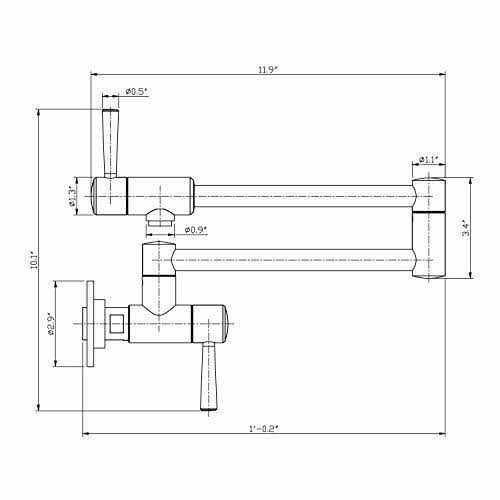Stainless Steel Wall Mount Pot Filler Faucet H9286