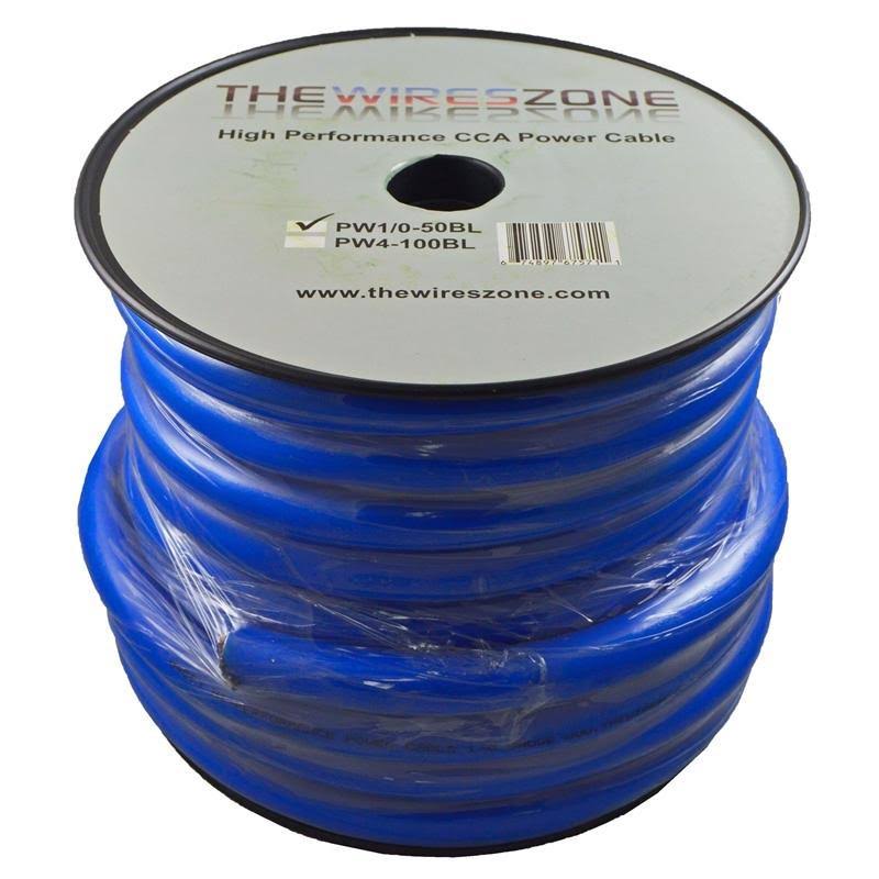 Blue 50 Feet 1/0 AWG Power/Ground Cable Wire Y887161