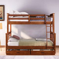 Twin Over Full Bunk Bed with Ladders and 2 Storage Drawers G7260