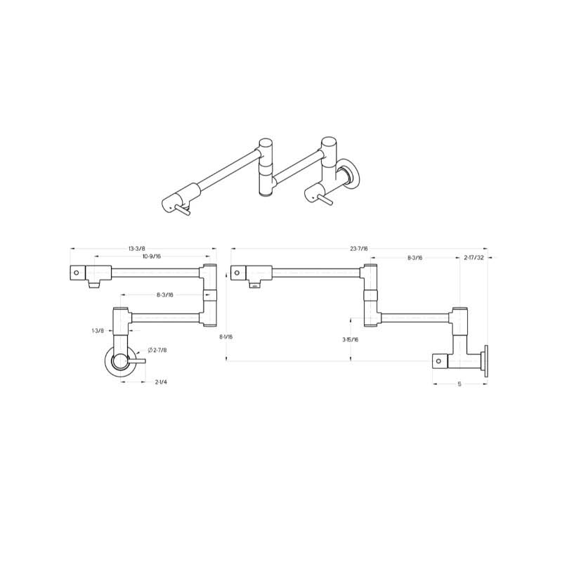 Tuscan Bronze Wall Mount Pot Filler B10408
