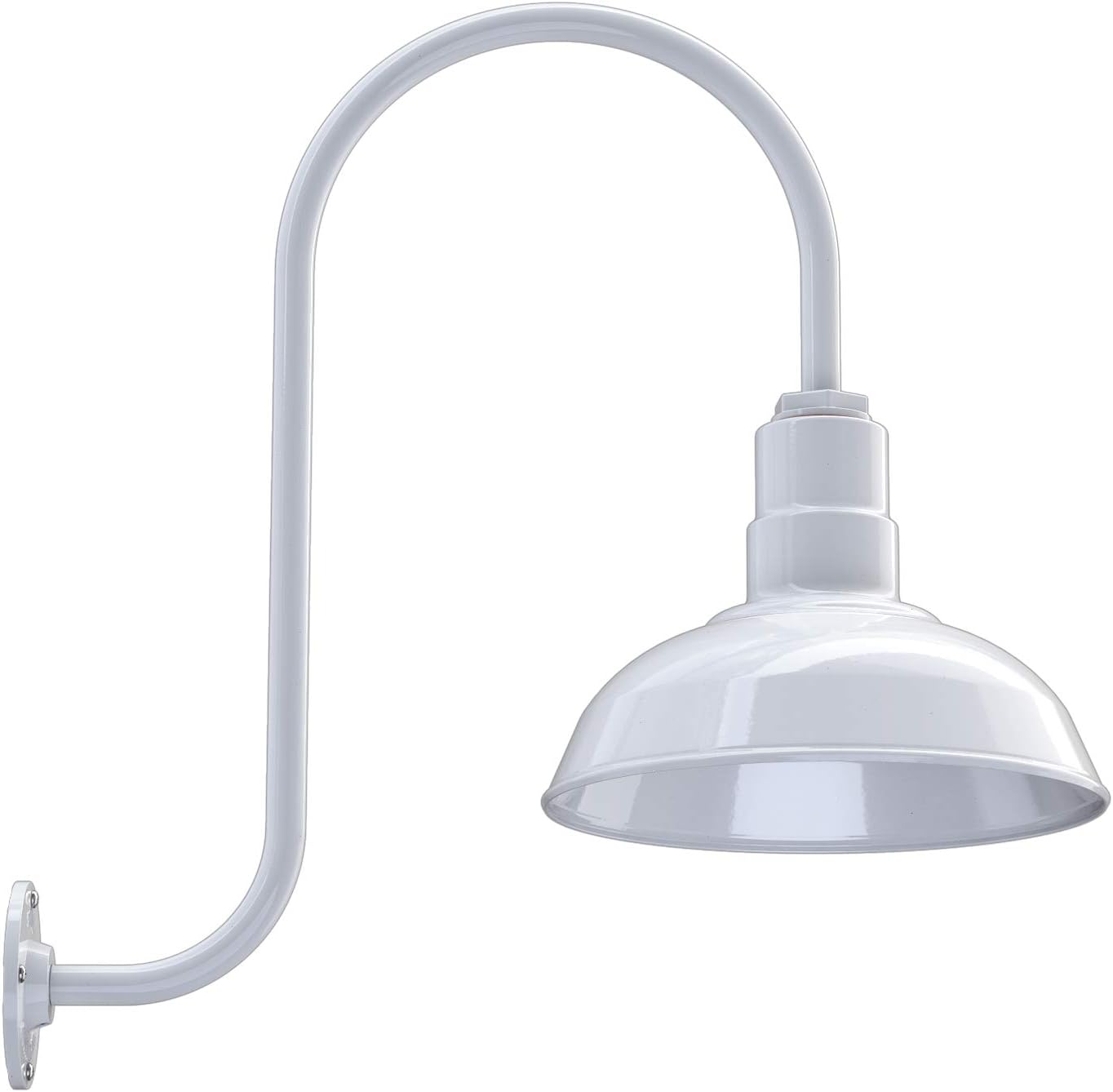 Matte Black Gooseneck Barn Light with Brass Interior K2764