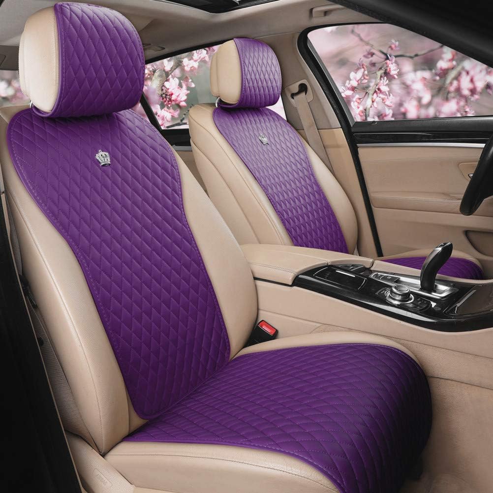 Gray Leather Universal Front and Rear Car Seat Covers 9PCS R880747