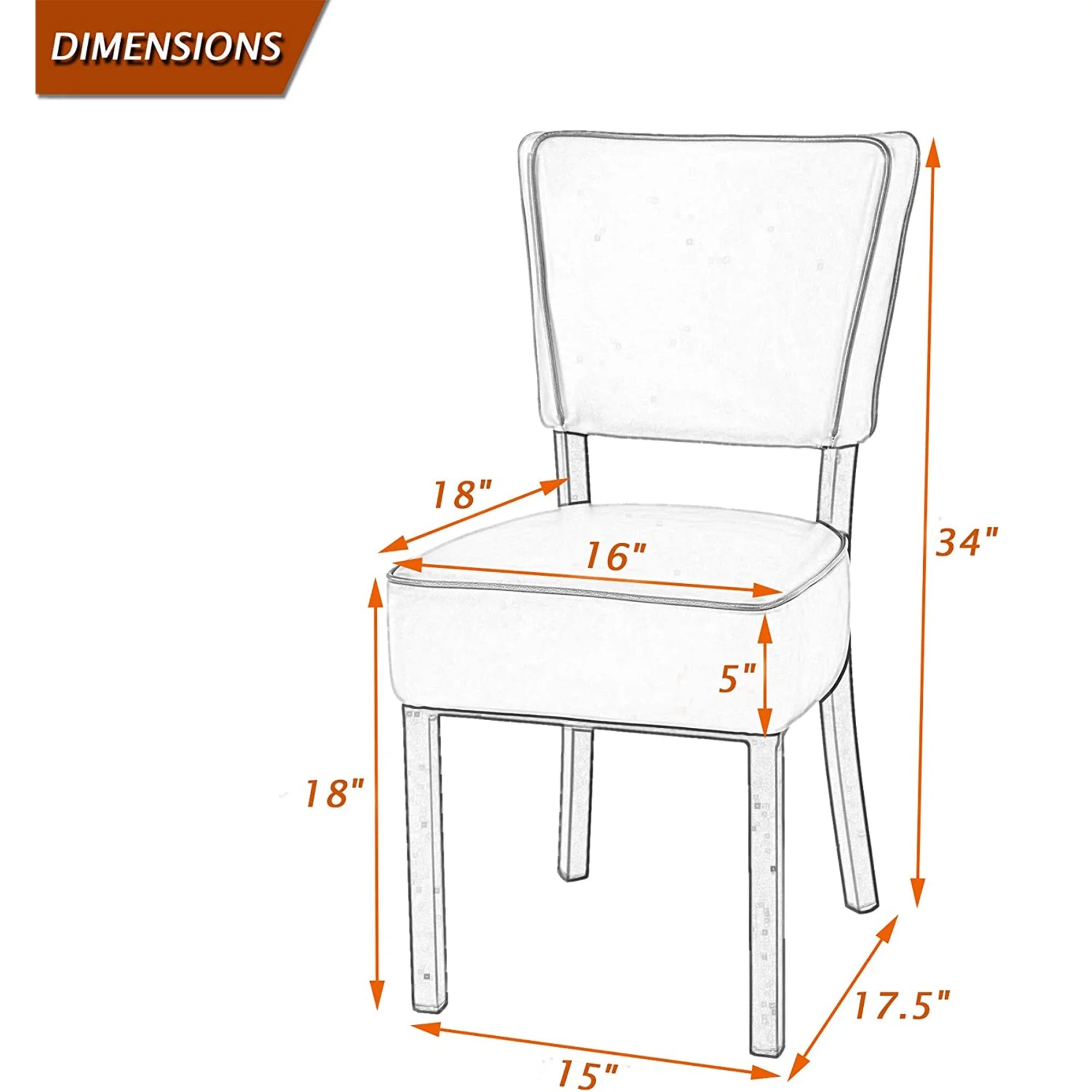 Orange Leather Side Chair Set of 2 O532477