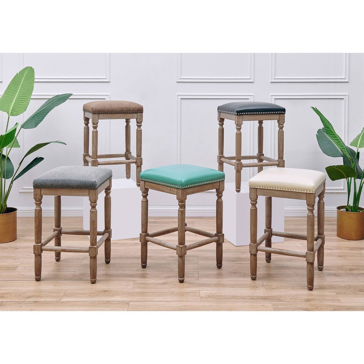 Bonded Leather Counter Stool Y400