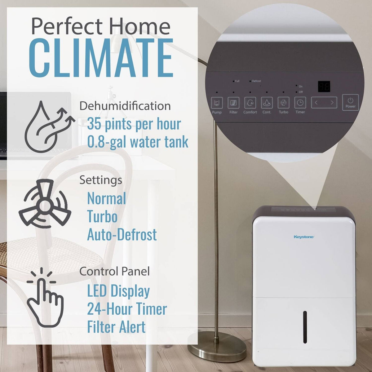 35 Pint Dehumidifier with Electronic Controls A640817