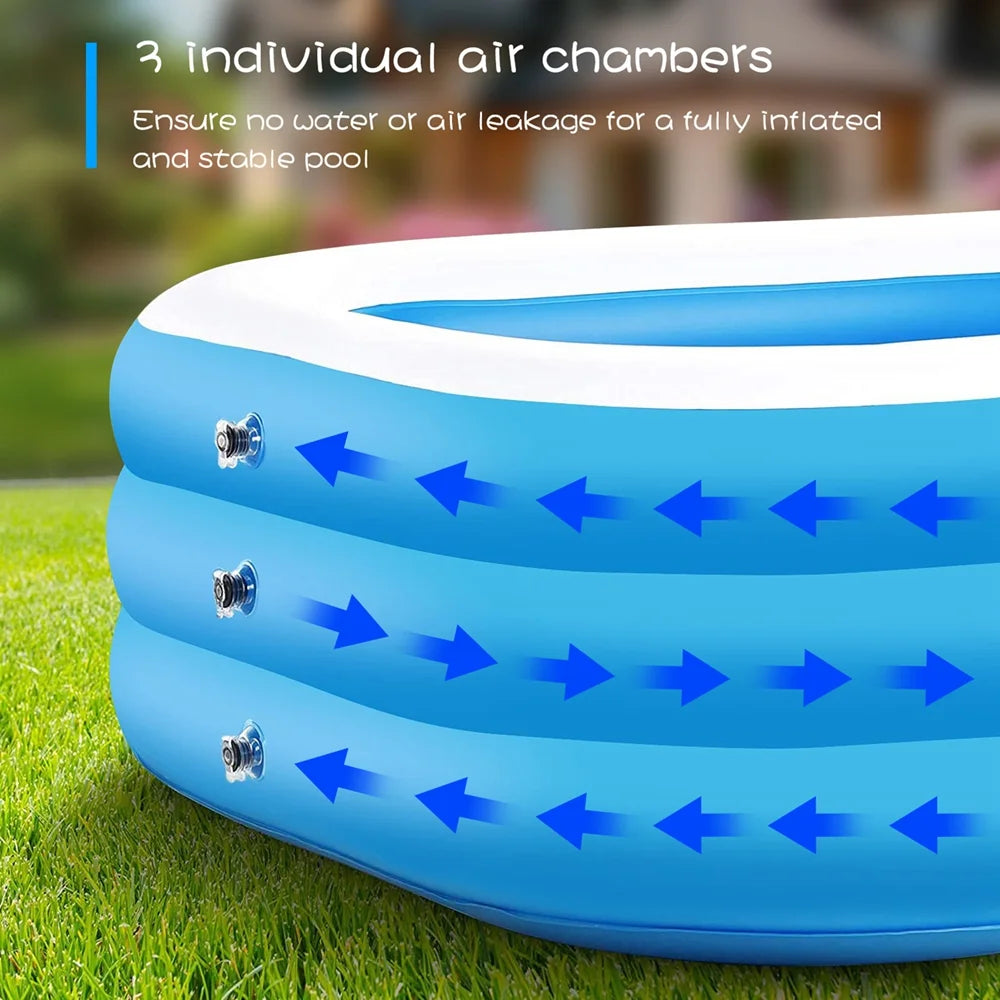 Inflatable Swimming Pool, 103" X 69" X 23" Above Ground F75268