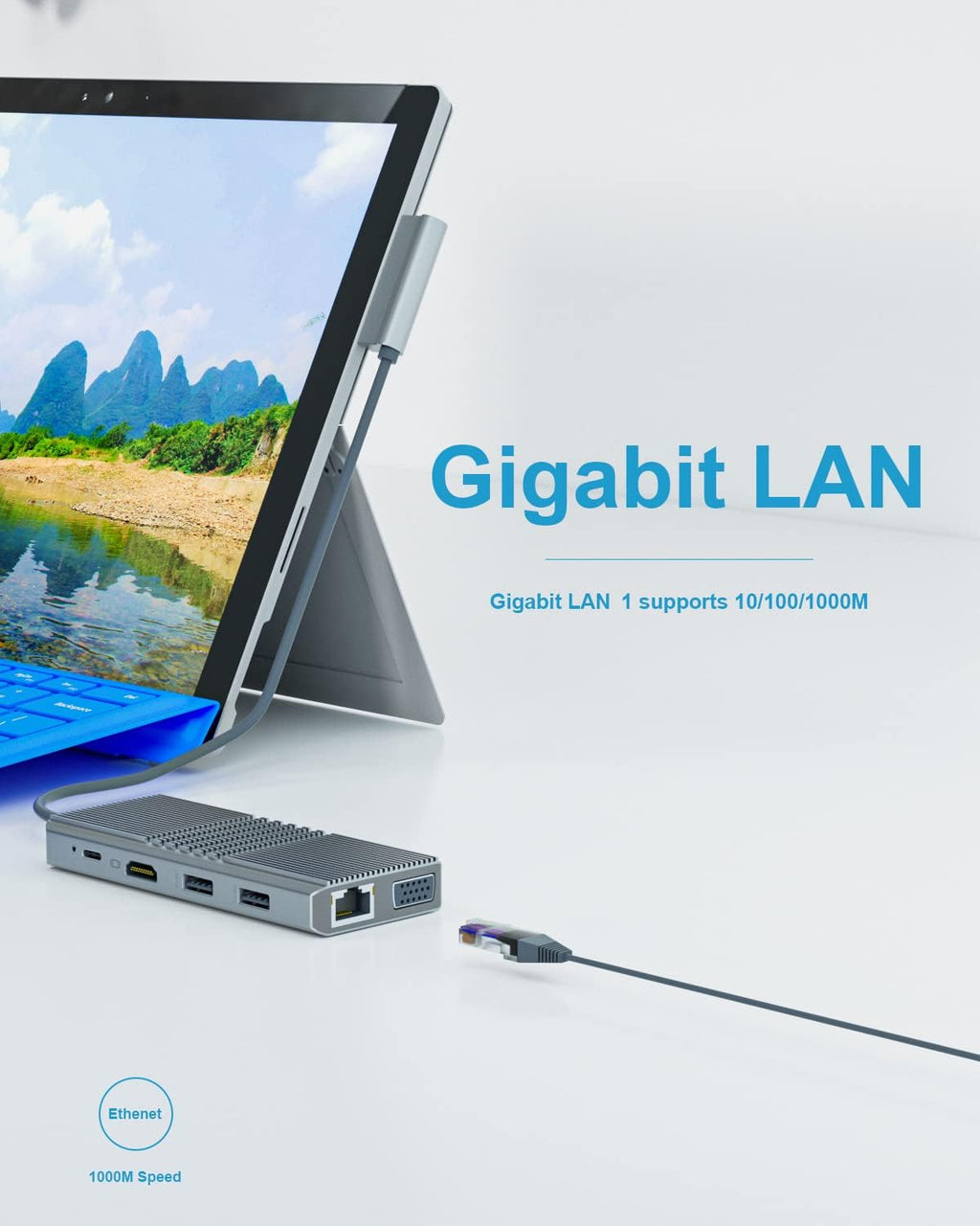 11 in 2 USB C Docking Station with HDMI VGA PD3.0 RJ45 USB2.0 USB3.0 Pack of 2 H134