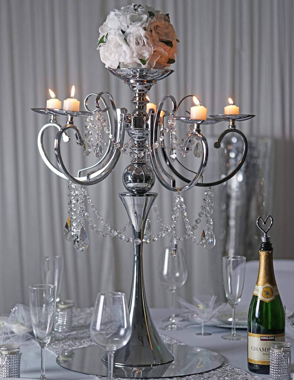 Silver Metal Candle Holder Candelabra X226581