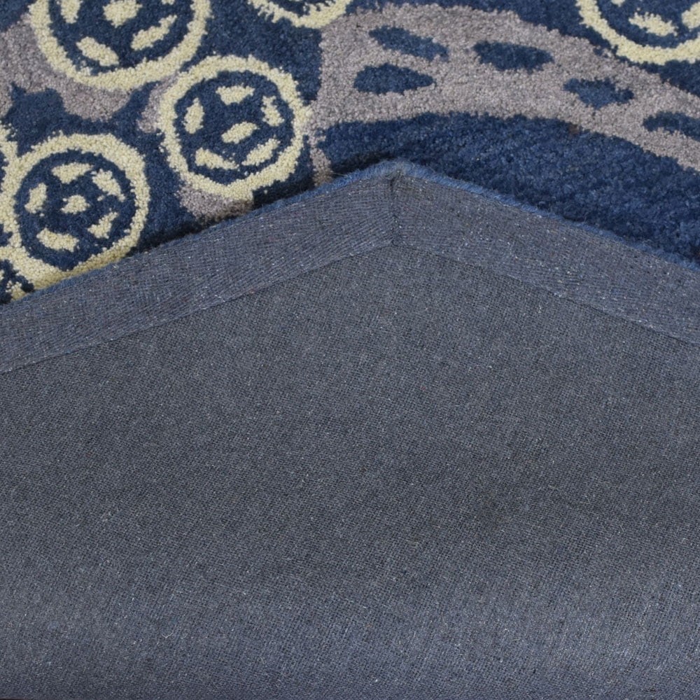 10'x10' Blue Beige Hand Tufted Wool Area Rug C4793