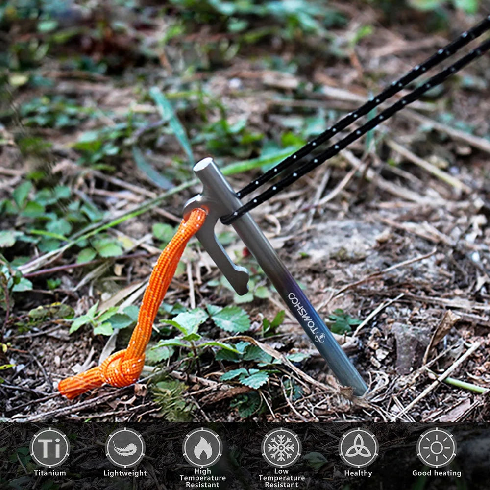 Titanium Tent Stakes 6pcs Ultralight with Reflective Loop (30cm) G821678
