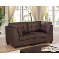 Brown Linen Fabric Loveseat E4633