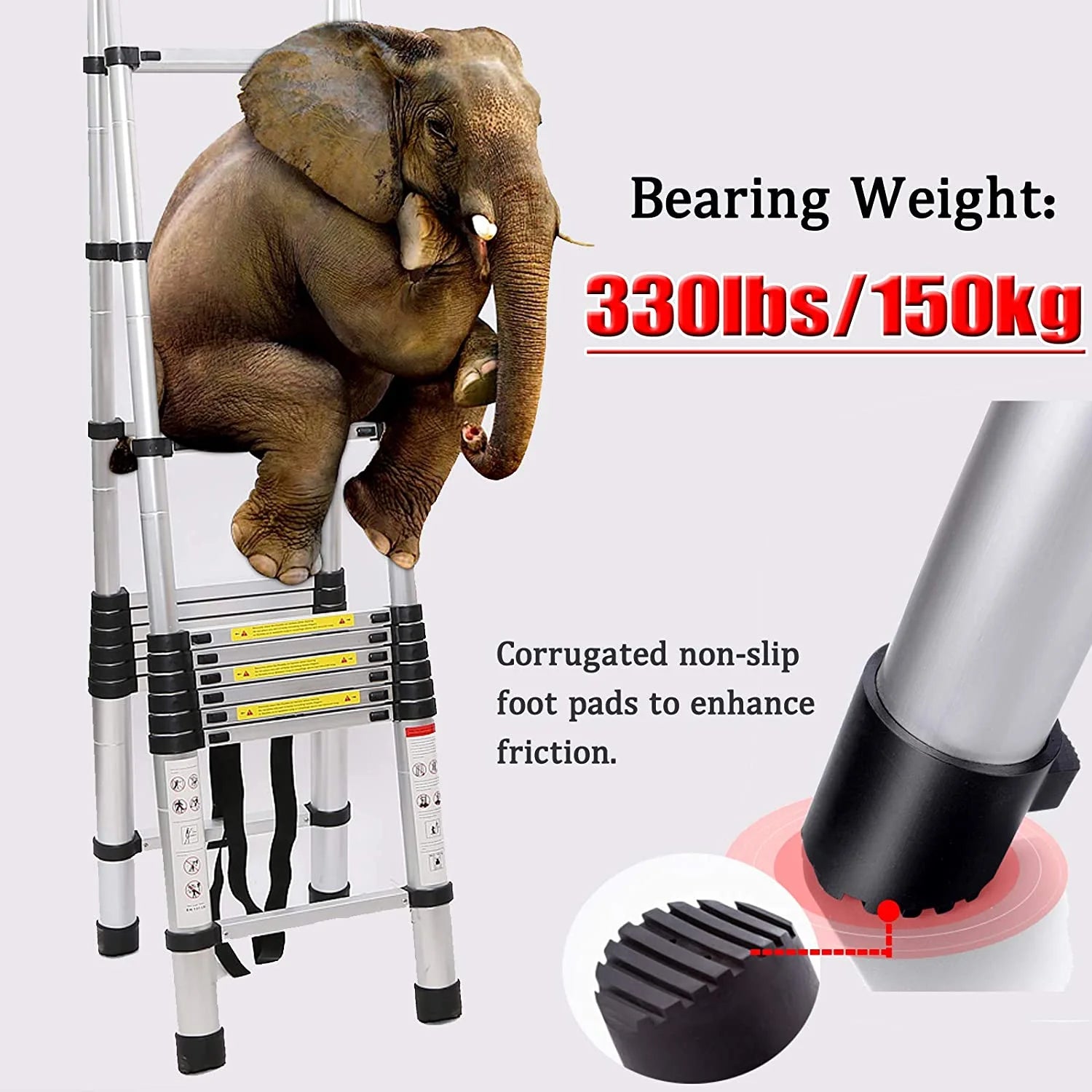 5+6 Steps Foldable Telescopic Aluminum Ladder W99899