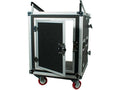 12 Space Rack Case with Slant Mixer Top and Casters A656
