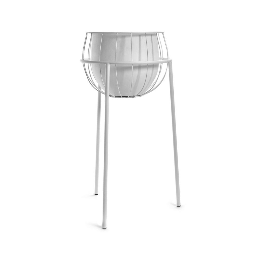 White Plant Stand Cage with Pot H6848