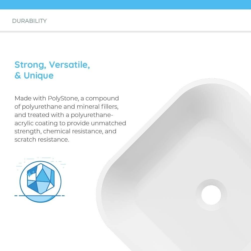 Polystone Rectangle Vessel Sink with Vessel Faucet D35850