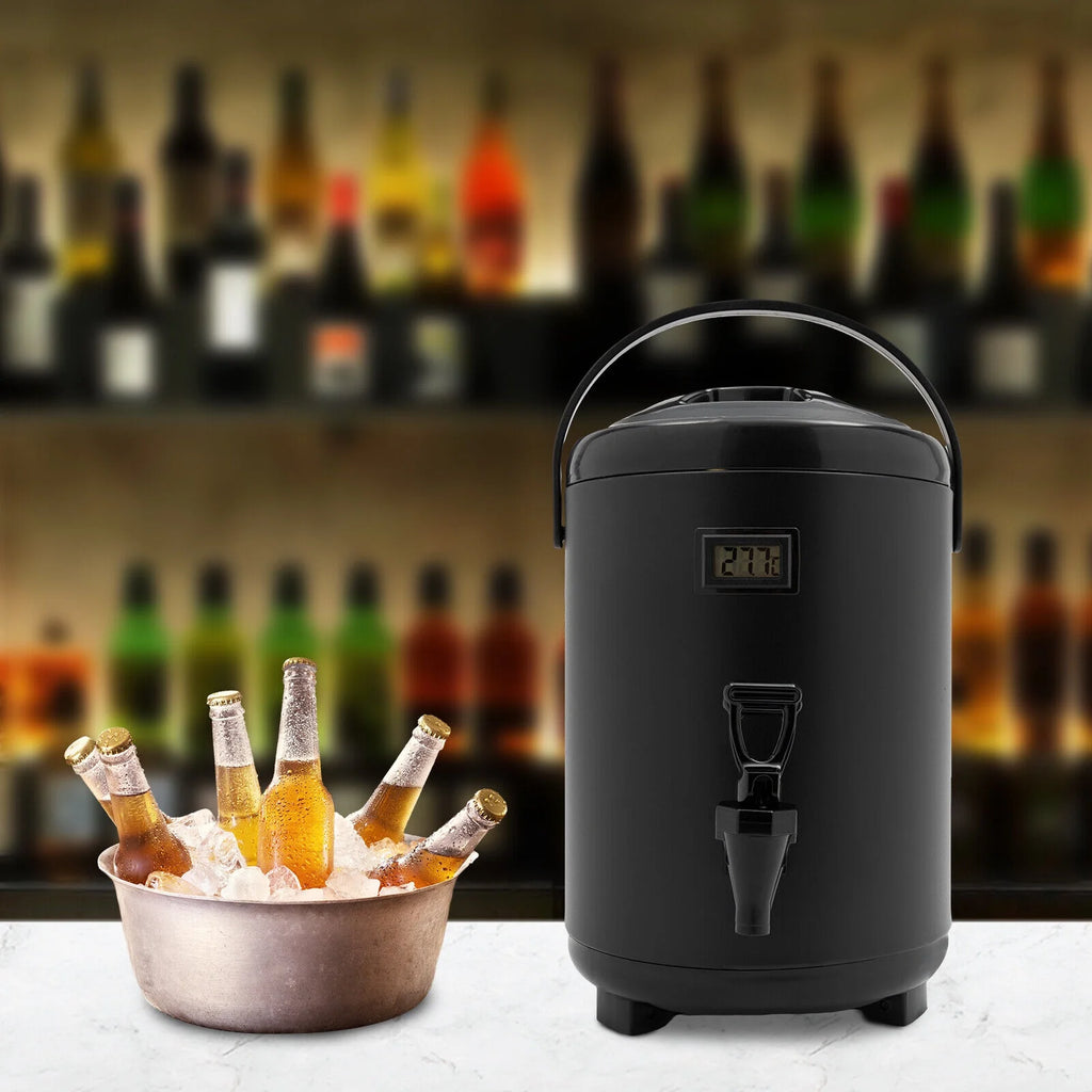 8L/2.11Gal Beverage Dispenser with Spigot & Thermometer U306