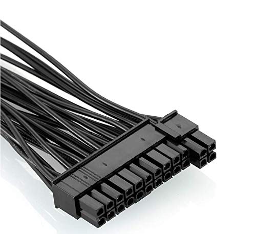 24 Pin PSU Power Supply Extension Cable Splitter Adapter Kit Black U132