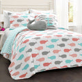 Pink/Aqua Twin Reversible Quilt 4-Pc Set A15225