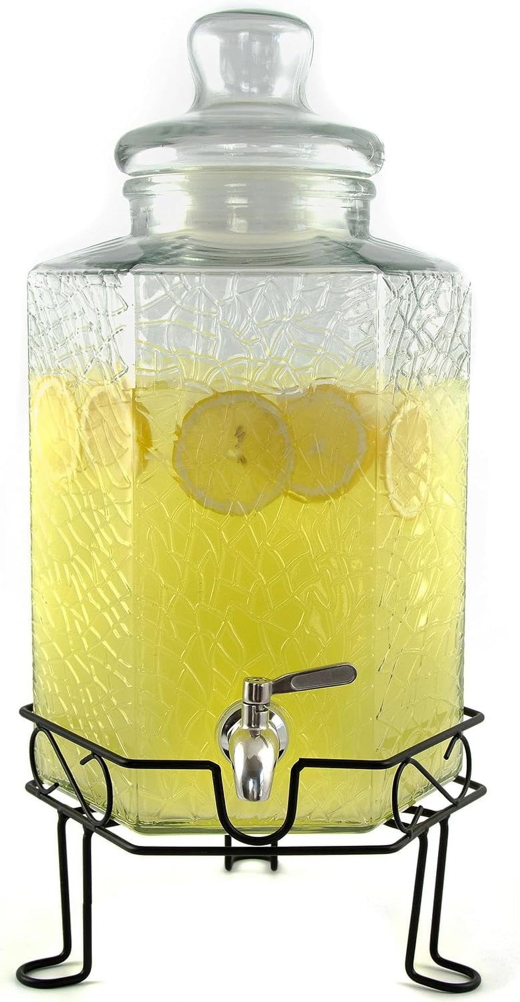 Gallon Glass Beverage Dispenser with Stainless Spigot and Stand G725406