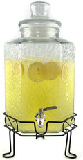 Gallon Glass Beverage Dispenser with Stainless Spigot and Stand G725406