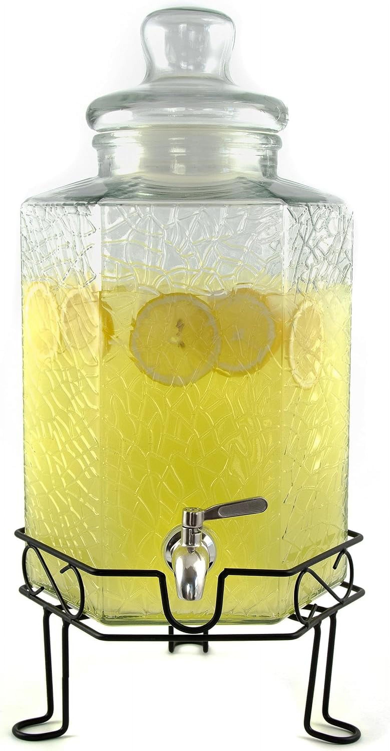Gallon Glass Beverage Dispenser with Stainless Spigot and Stand G725406
