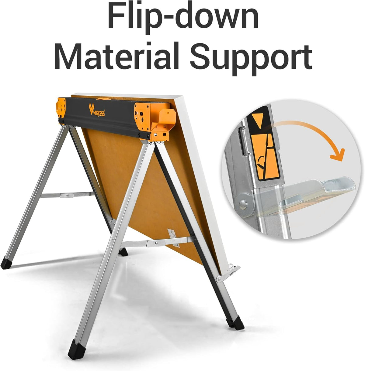 Sawhorse Portable Folding Workbench, 1300lbs Capacity 2 Positions, 2 Pack E235223