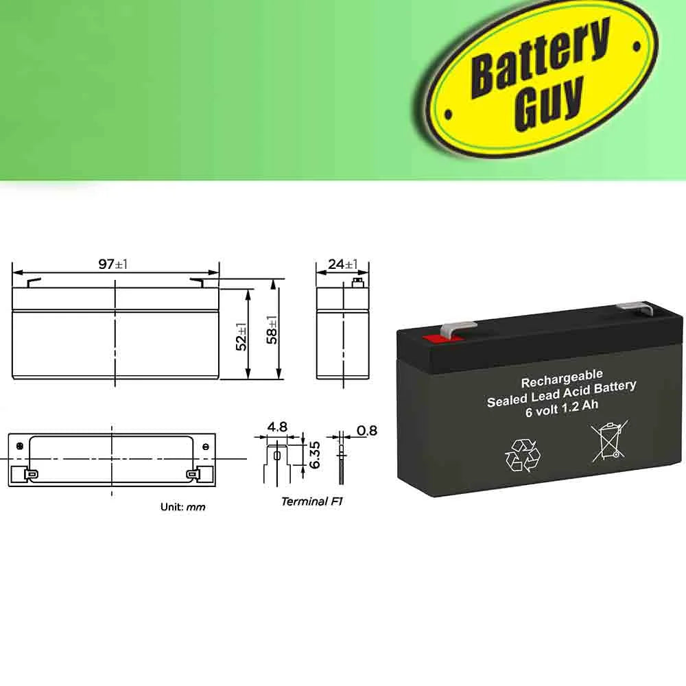 6V 1.2Ah replacement battery E86837
