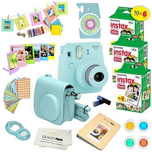 Instant Camera ICE Blue with 60 Pack Instant Films O8675