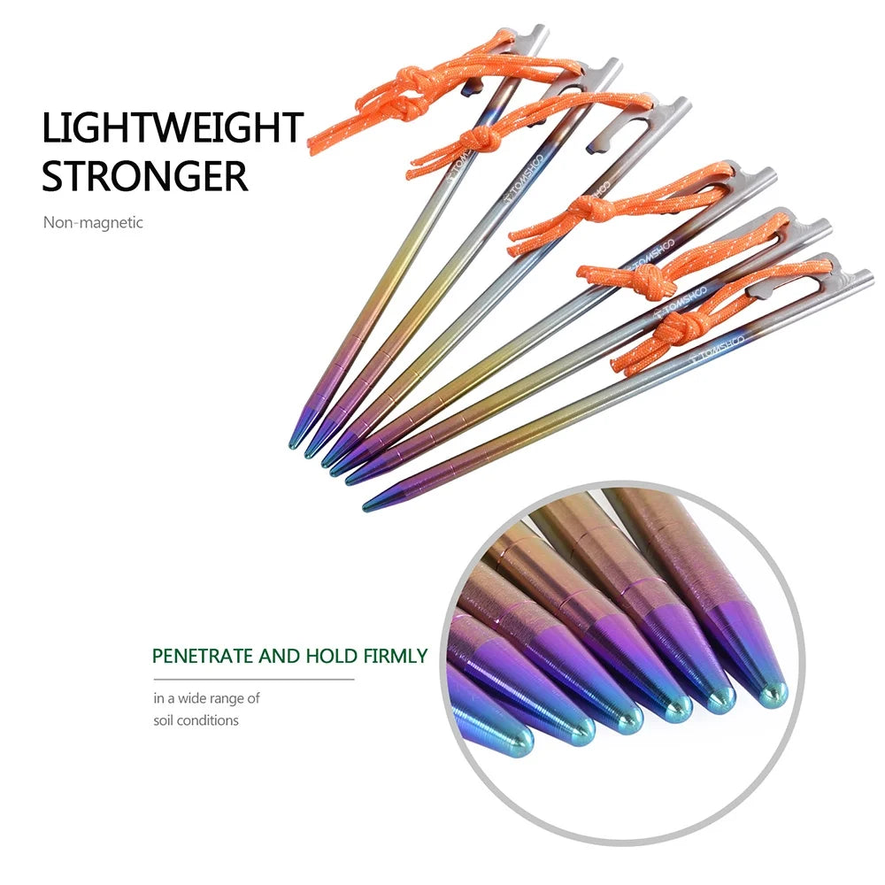 Titanium Tent Stakes 6pcs Ultralight with Reflective Loop (30cm) G821678