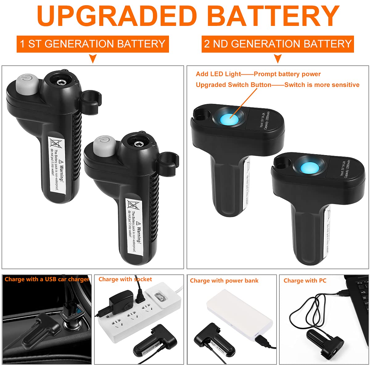 Portable Camp Shower with Two Rechargeable Batteries D638