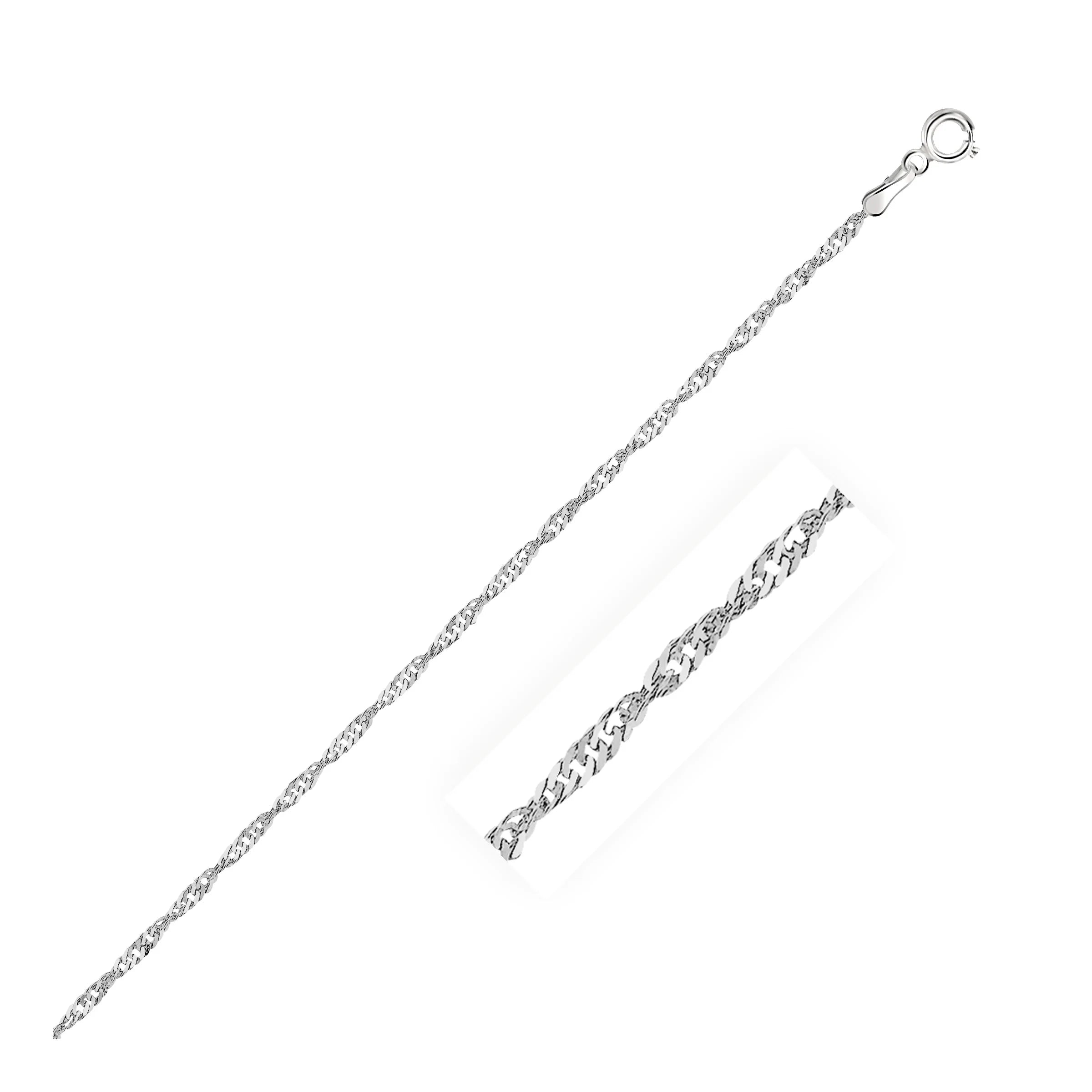 14K White Gold 1.75 mm Singapore Chain 20'' G323