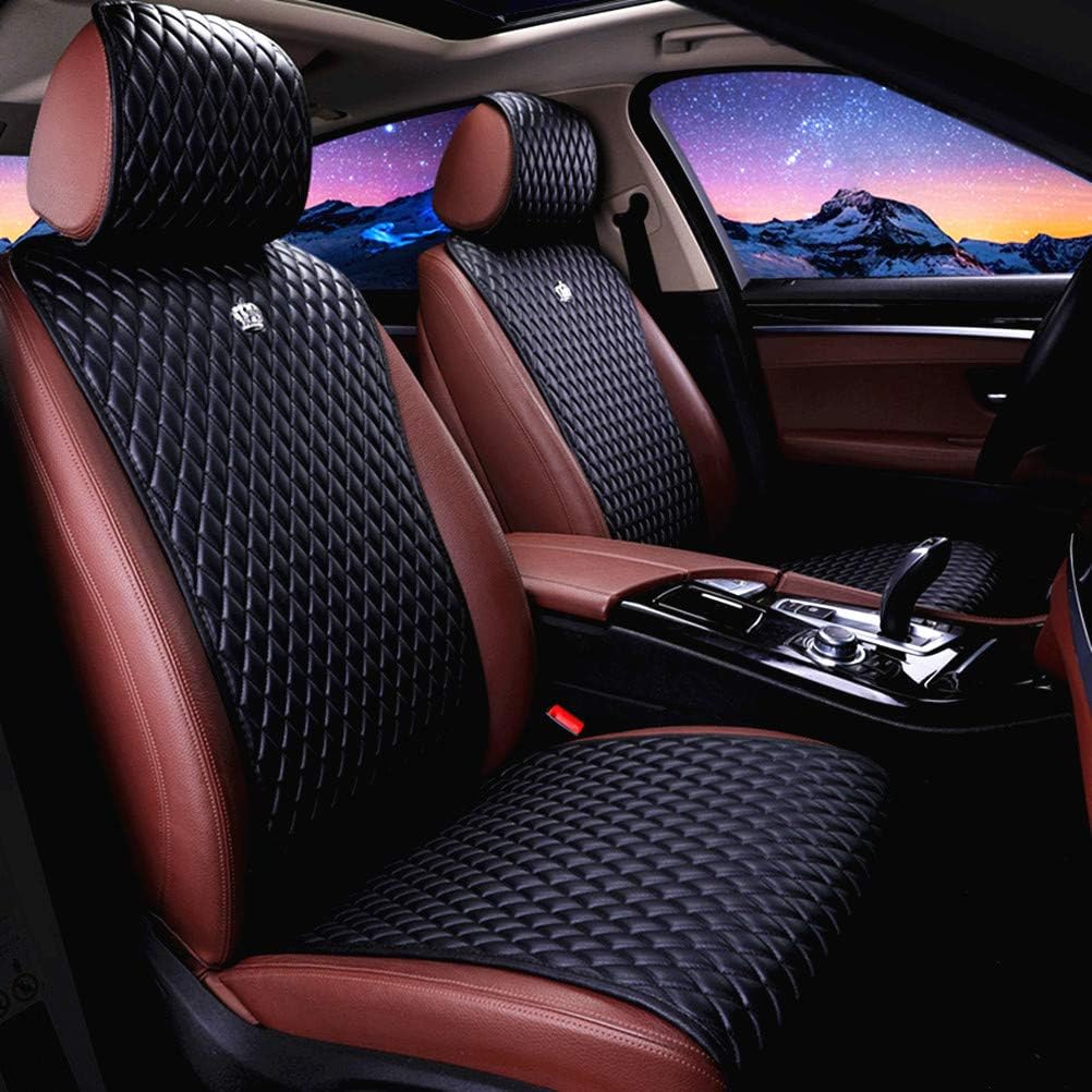 Gray Leather Universal Front and Rear Car Seat Covers 9PCS R880747
