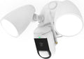Outdoor Motion Sensor Floodlight Camera with Siren Alarm IP65 Waterproof Night Vision Two-Way Audio White D24304